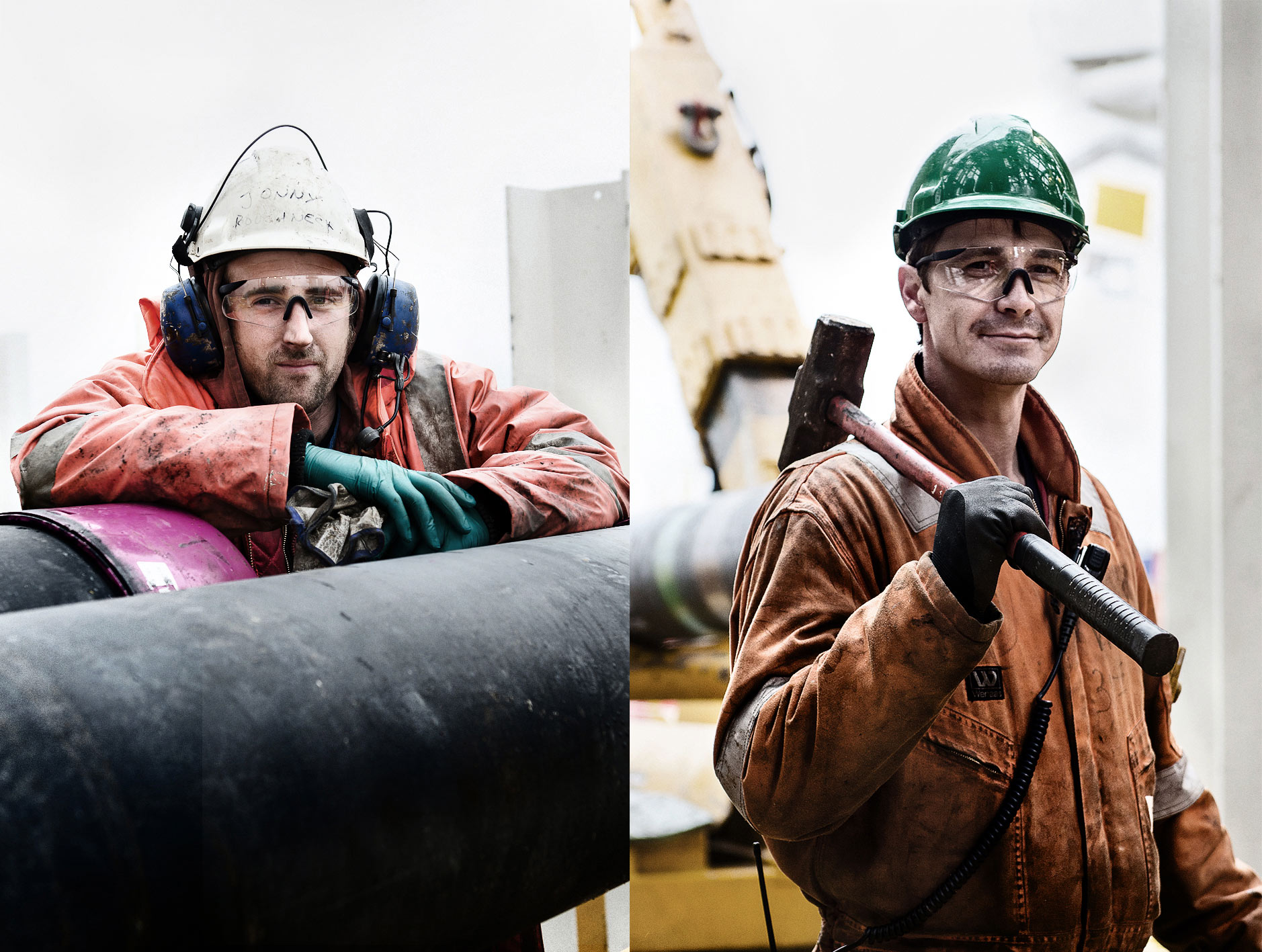 Portraits of oil rig workers, Greenland
